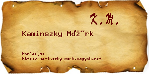 Kaminszky Márk névjegykártya